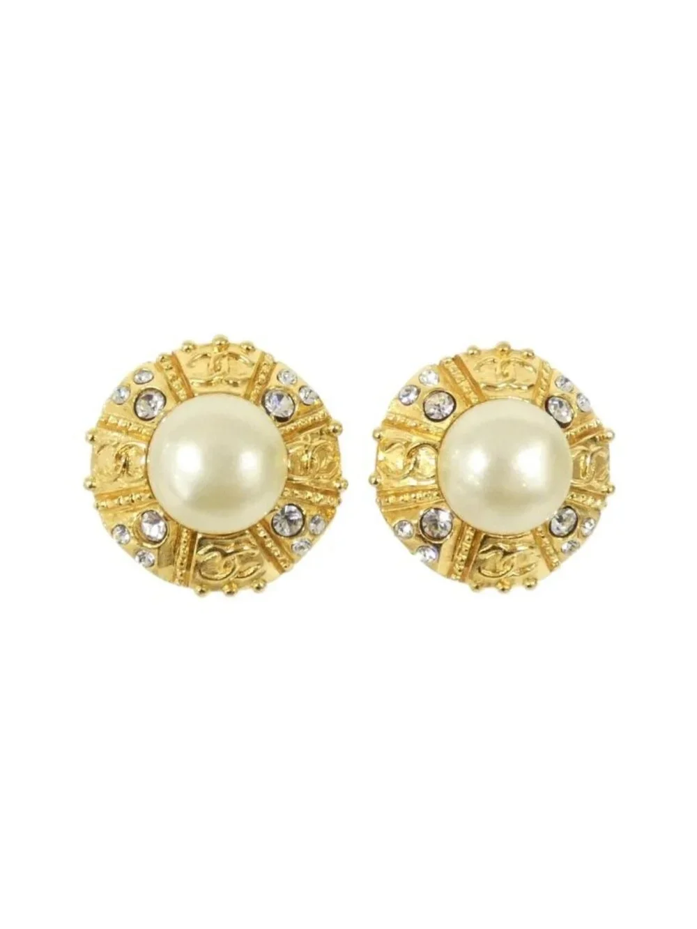 Chanel Vintage Earrings White